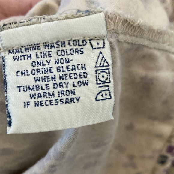 Faded Glory Purple Floral Shirt 3/4 quarter sleeves - Picture 4 of 5